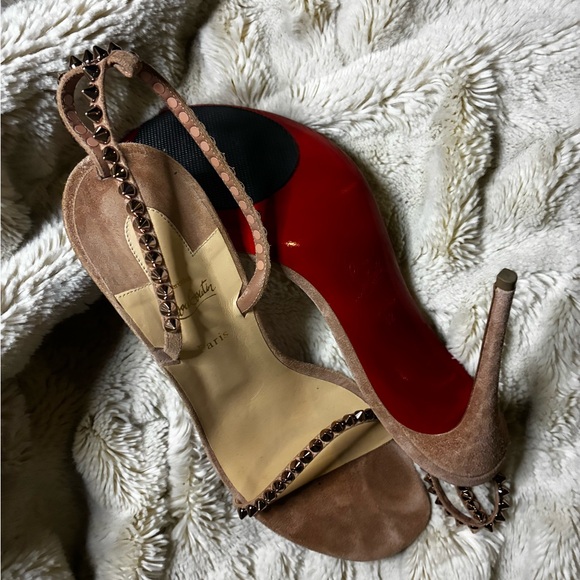 Christian Louboutin Brown Studded Heels